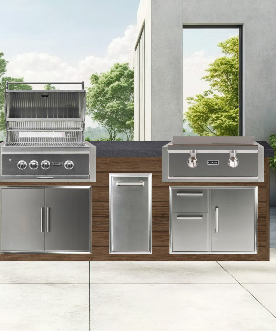 Coyote 96" Luxury Finished Outdoor Kitchen PKG 13G