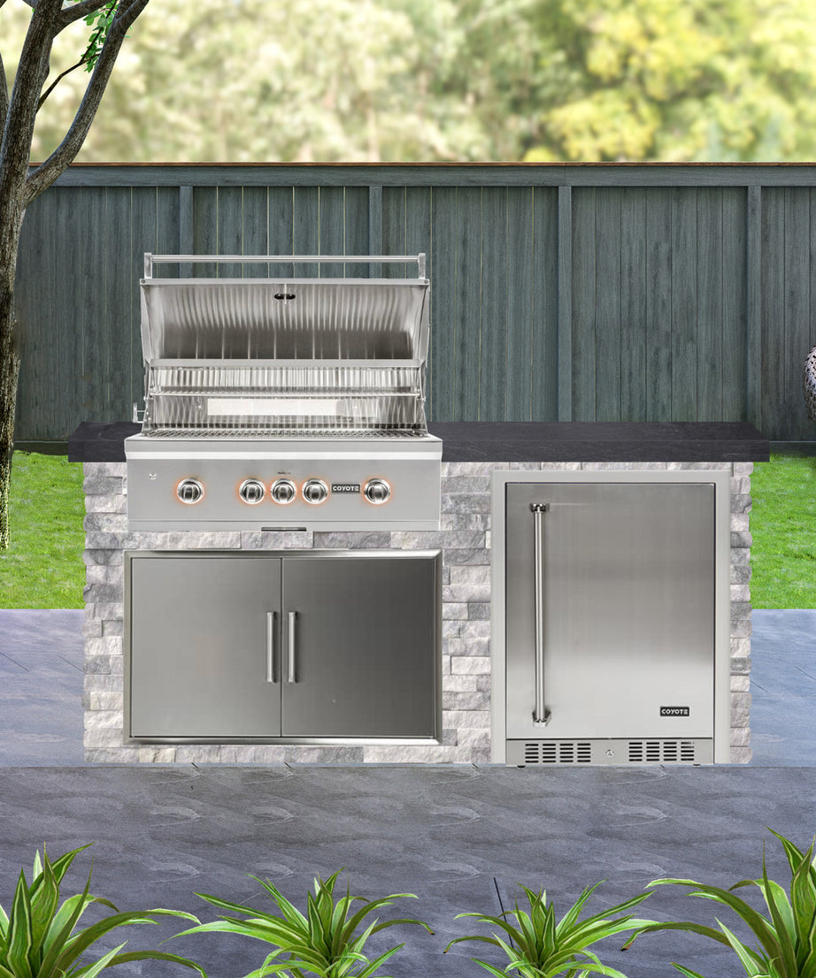Coyote 72" Luxury Finished Outdoor Kitchen PKG 3G