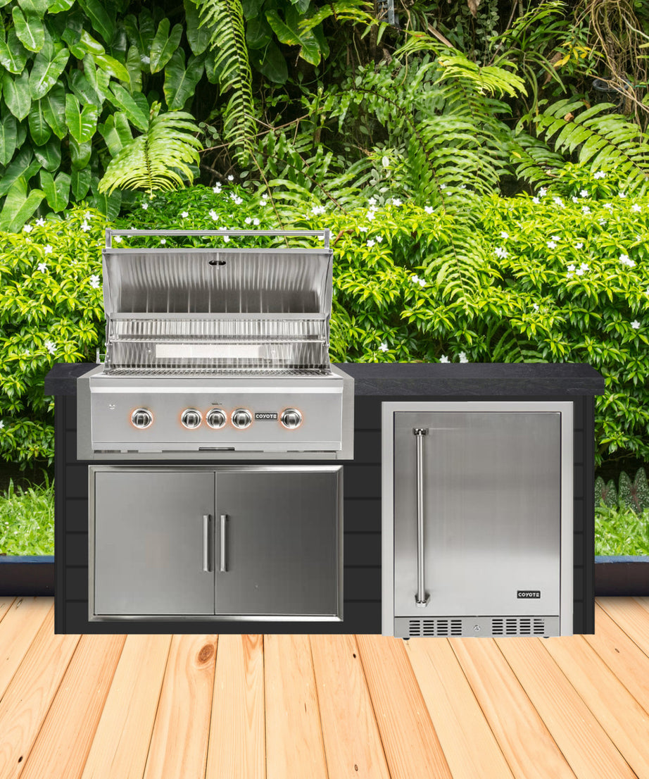 Coyote 72" Luxury Finished Outdoor Kitchen PKG 3G
