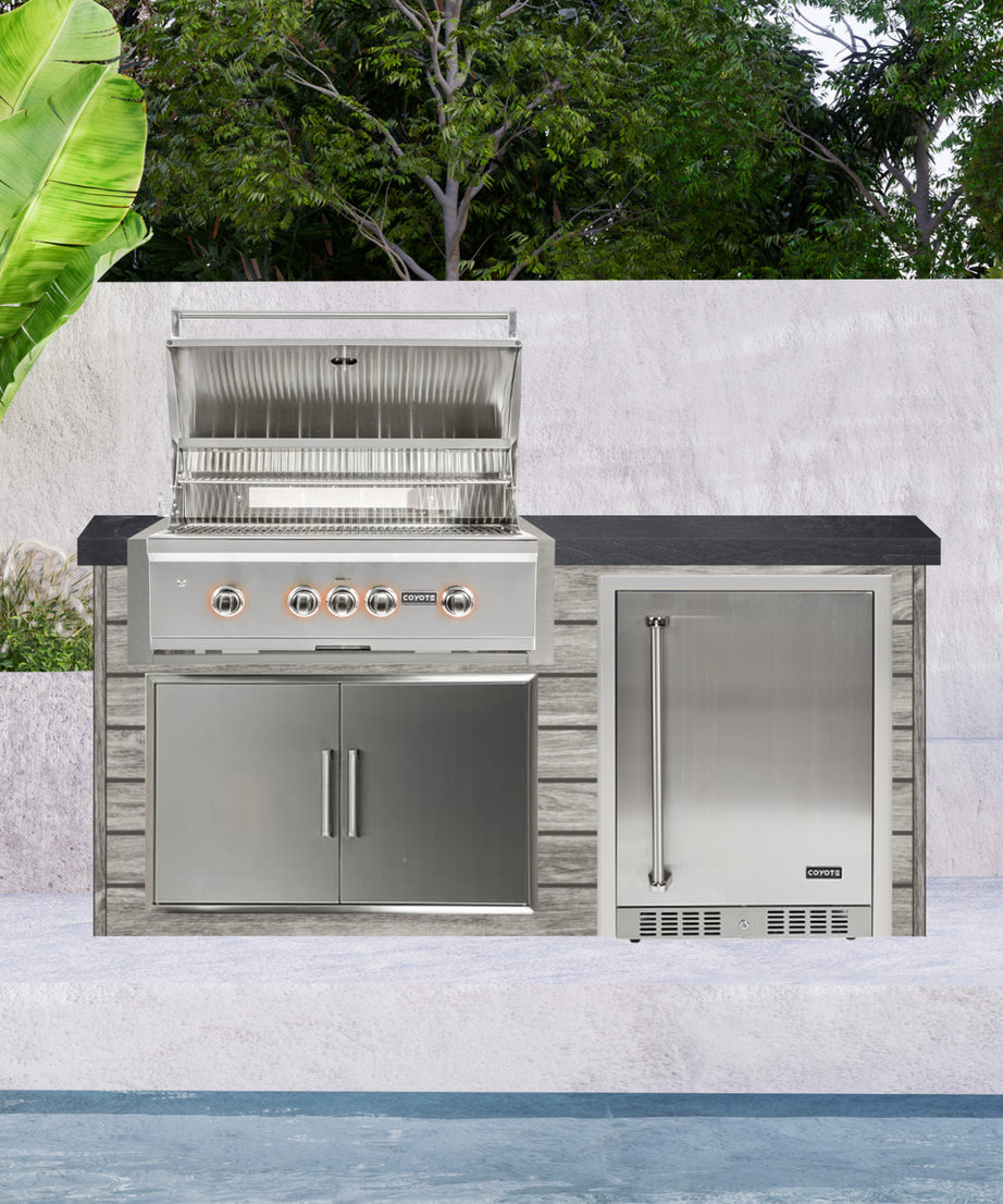 Coyote 72" Luxury Finished Outdoor Kitchen PKG 3G