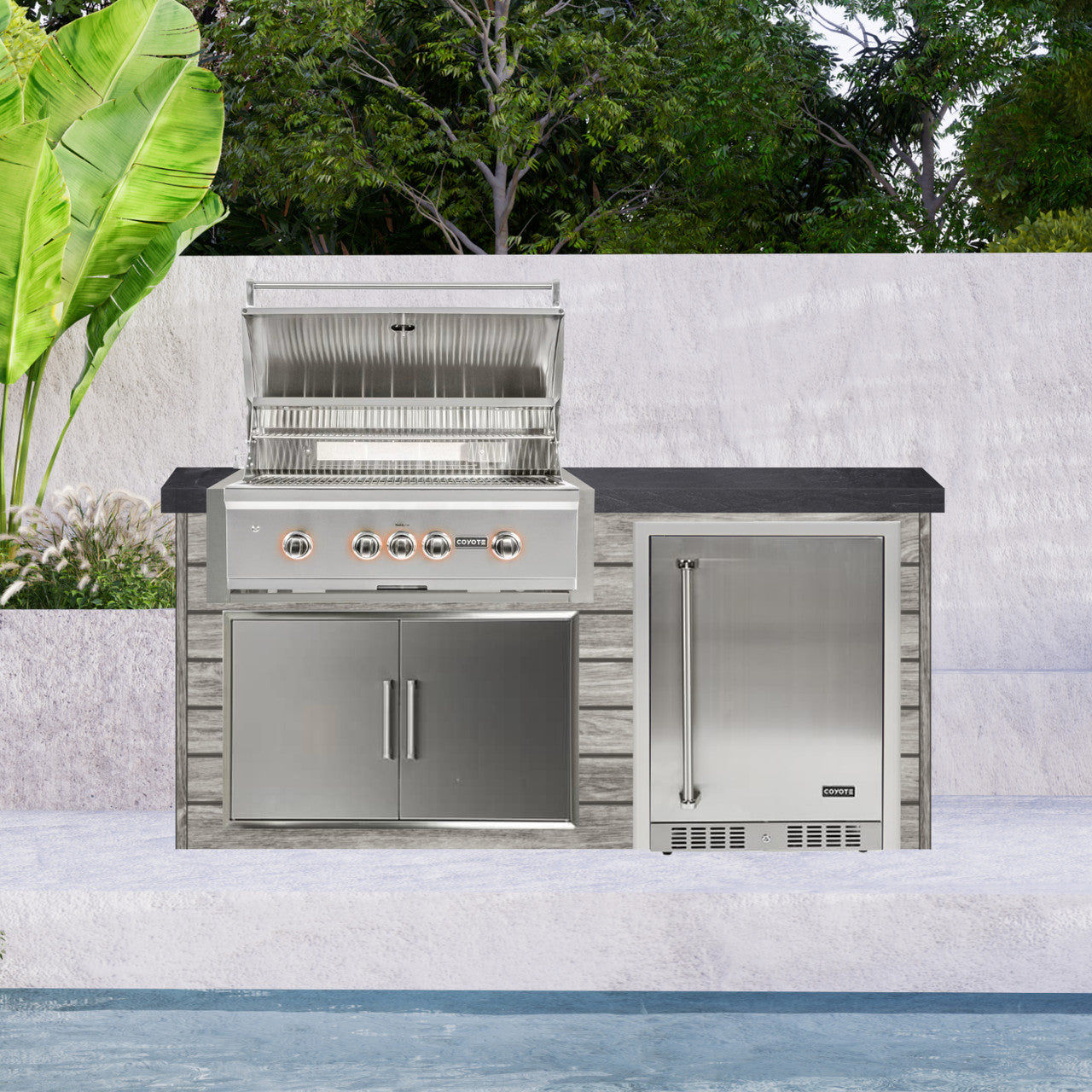 Coyote 72" Luxury Finished Outdoor Kitchen PKG 3G