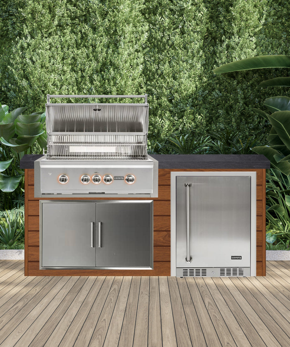 Coyote 72" Luxury Finished Outdoor Kitchen PKG 3G