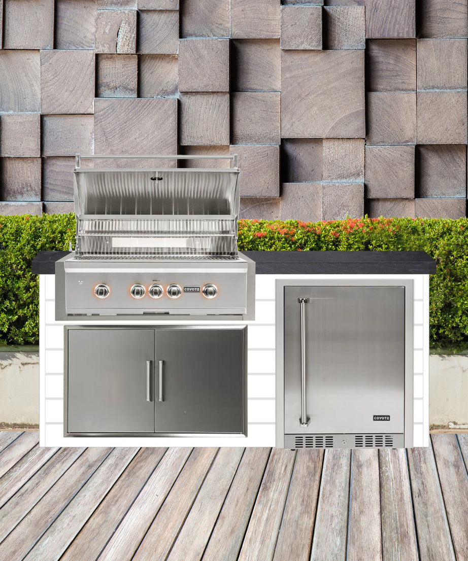 Coyote 72" Luxury Finished Outdoor Kitchen PKG 3G