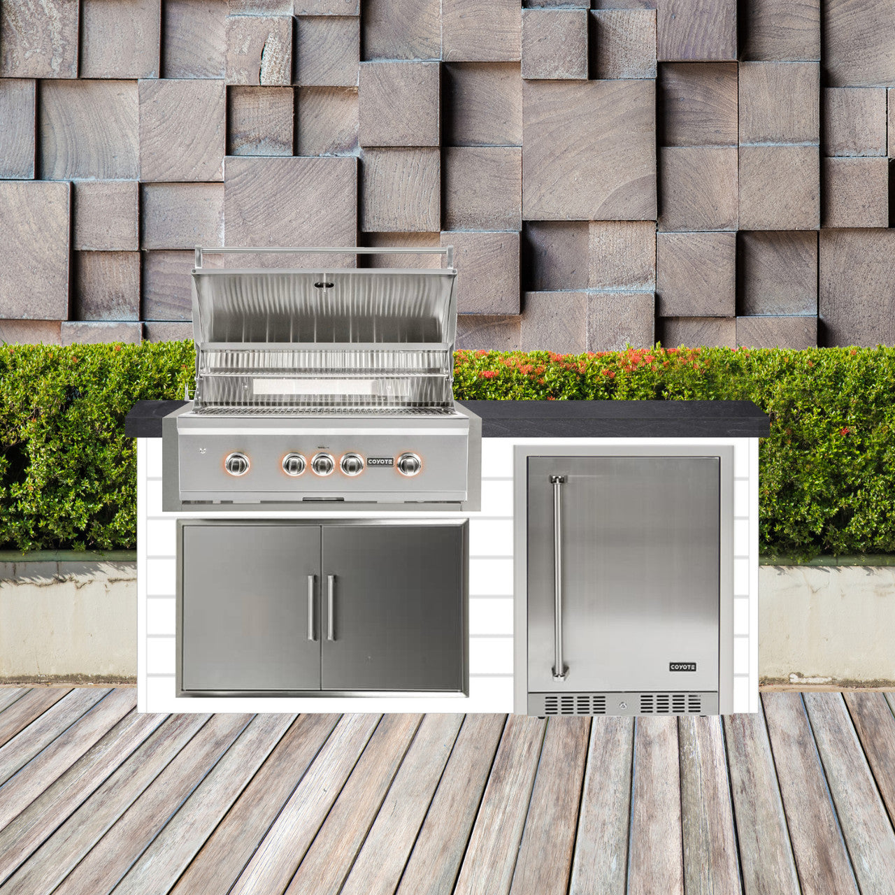 Coyote 72" Luxury Finished Outdoor Kitchen PKG 3G