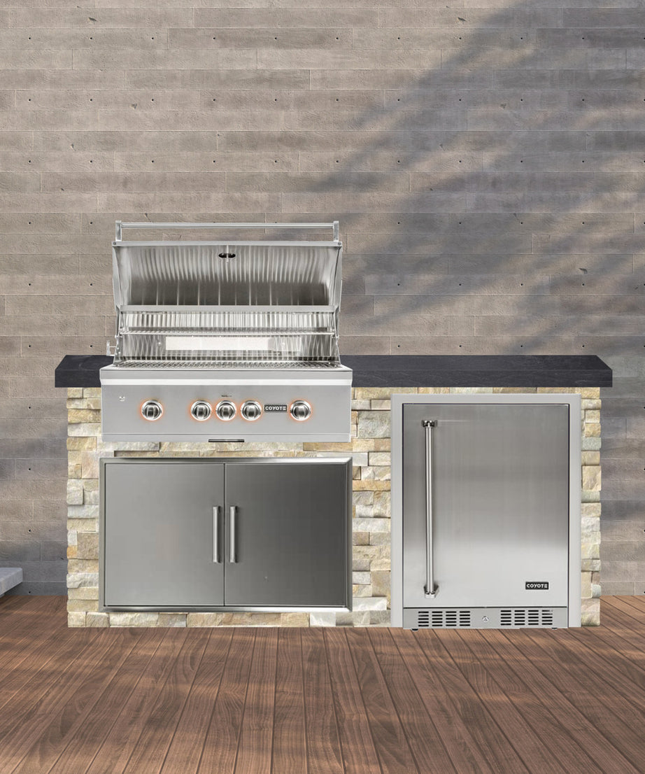Coyote 72" Luxury Finished Outdoor Kitchen PKG 3G