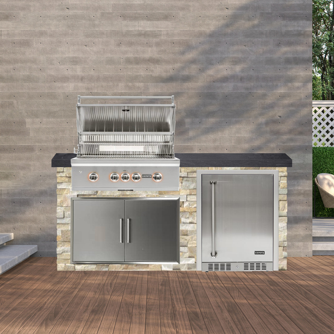Coyote 72" Luxury Finished Outdoor Kitchen PKG 3G