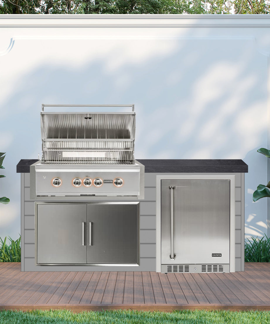Coyote 72" Luxury Finished Outdoor Kitchen PKG 3G