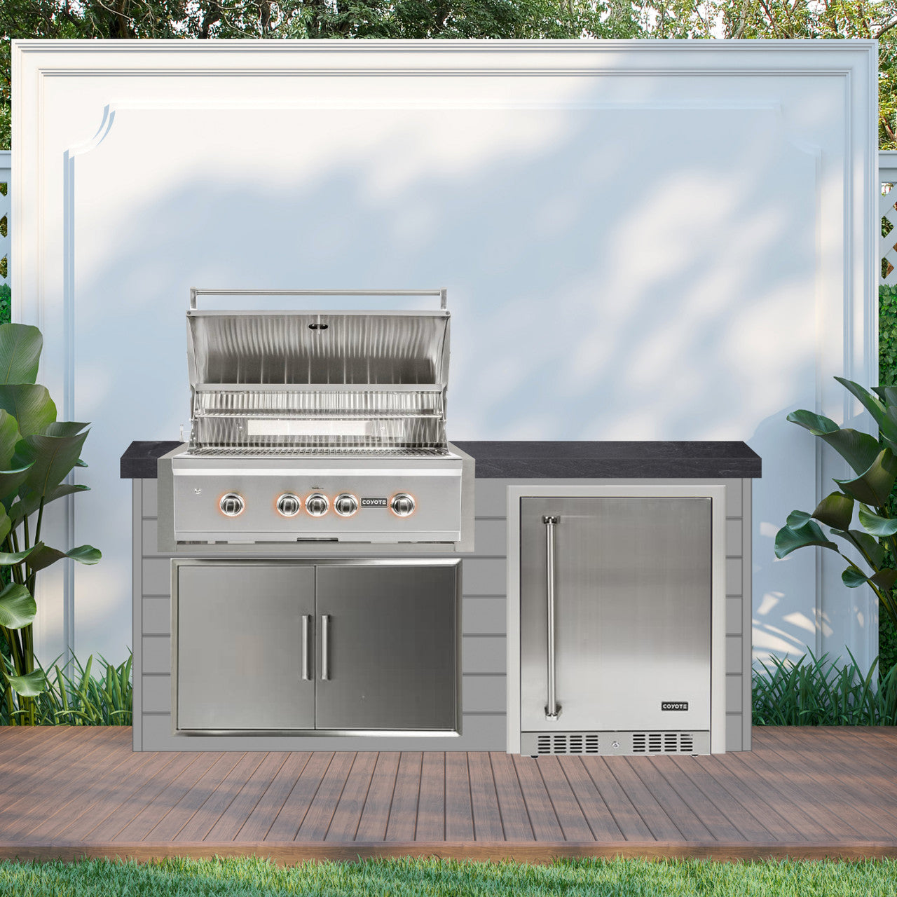 Coyote 72" Luxury Finished Outdoor Kitchen PKG 3G