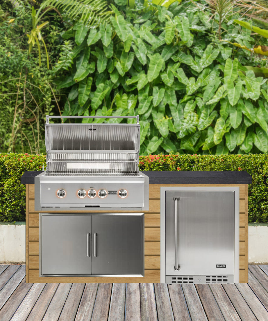 Coyote 72" Luxury Finished Outdoor Kitchen PKG 3G