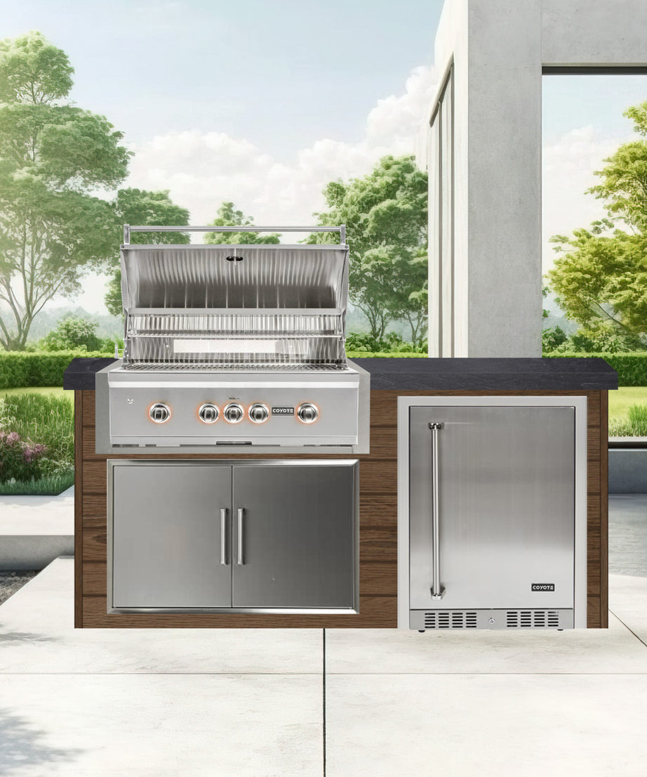 Coyote 72" Luxury Finished Outdoor Kitchen PKG 3G
