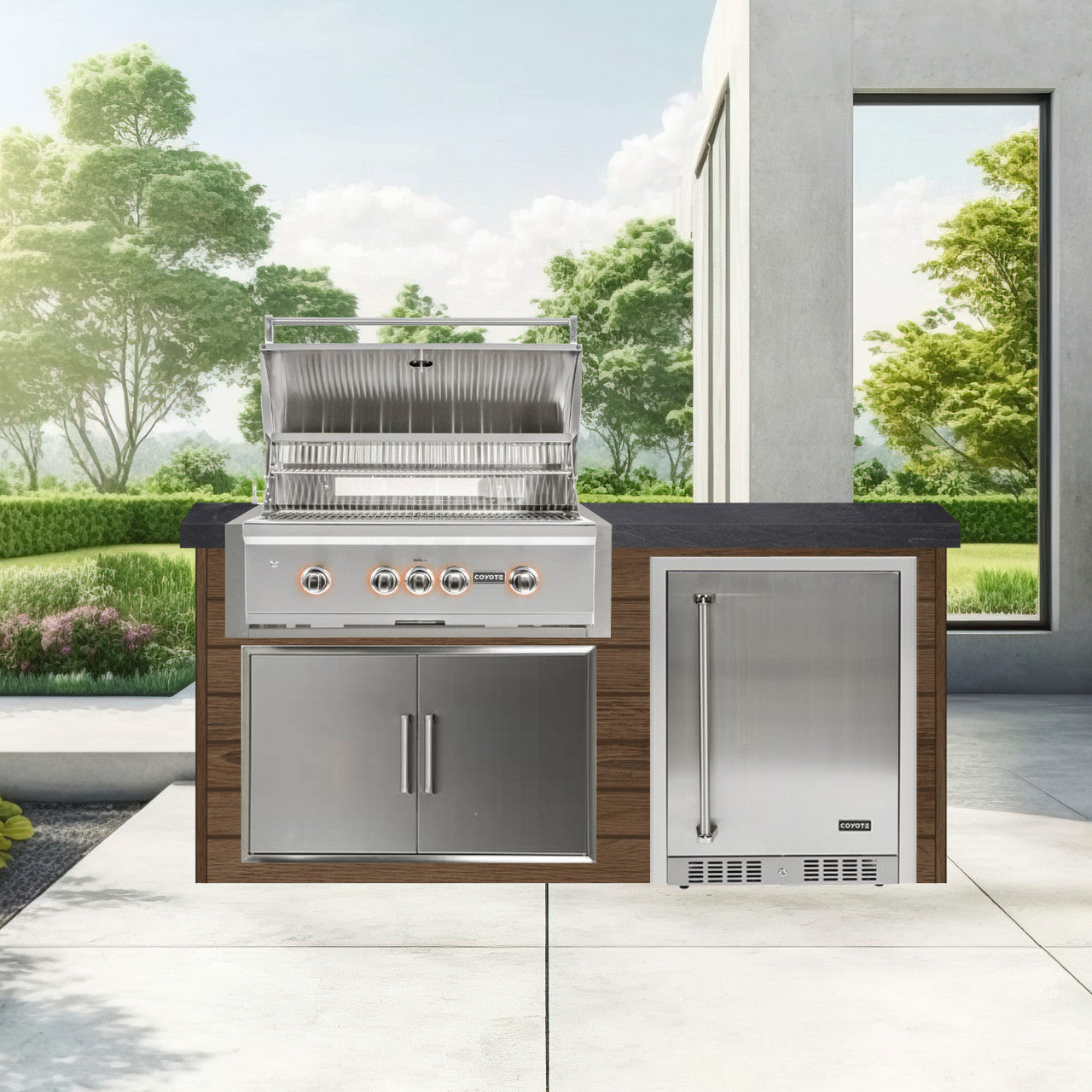 Coyote 72" Luxury Finished Outdoor Kitchen PKG 3G