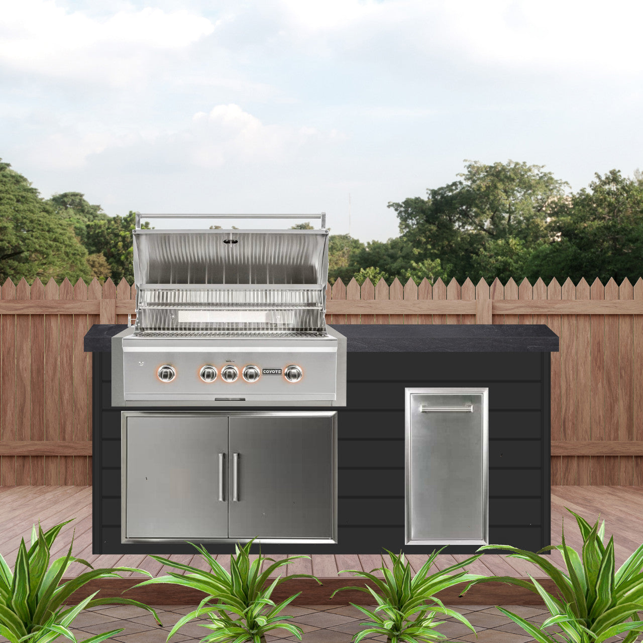 Coyote 72" Luxury Finished Outdoor Kitchen PKG 4G