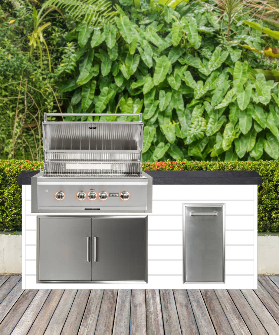 Coyote 72" Luxury Finished Outdoor Kitchen PKG 4G