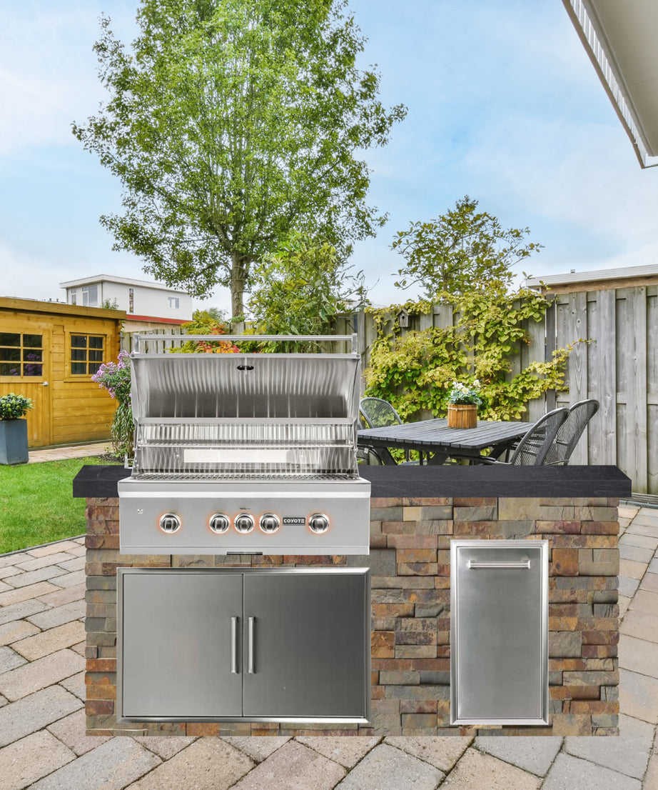 Coyote 72" Luxury Finished Outdoor Kitchen PKG 4G