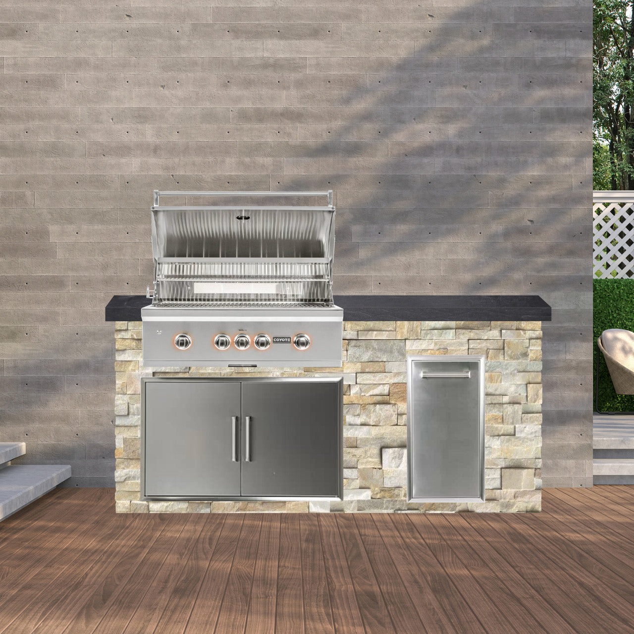 Coyote 72" Luxury Finished Outdoor Kitchen PKG 4G
