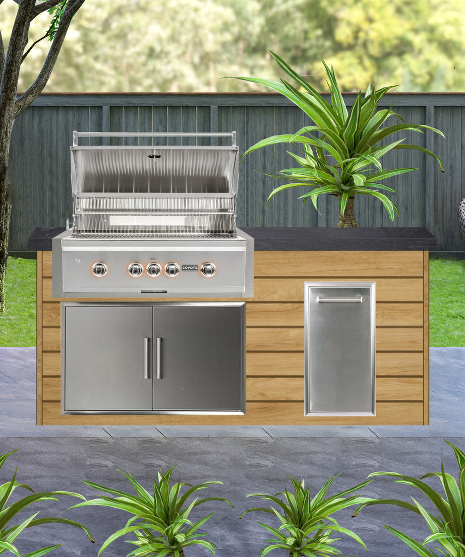 Coyote 72" Luxury Finished Outdoor Kitchen PKG 4G