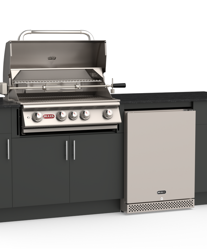 DuraKitchen 8-Foot Myrtle Beach Kitchen Charcoal Base With Midnight Black Granite NG or LP