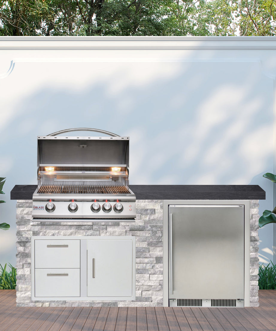 Blaze Quick Ship 72" Luxury Finished Outdoor Kitchen PKG 3