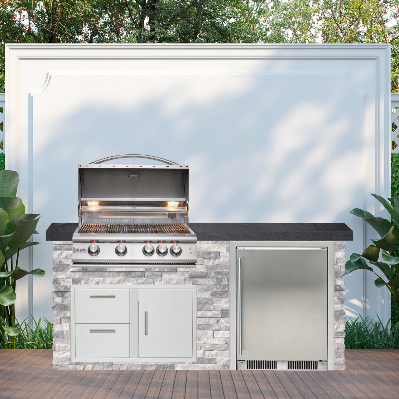 Blaze Quick Ship 72" Luxury Finished Outdoor Kitchen PKG 3