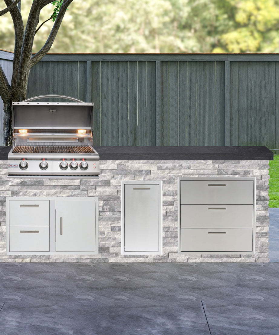 Blaze Quick Ship 96" Luxury Finished Outdoor Kitchen PKG 1