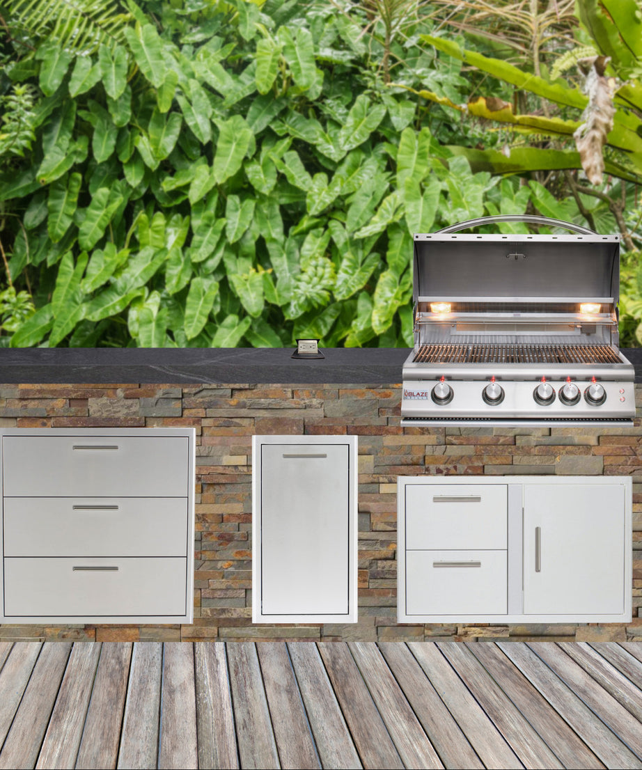 Blaze Quick Ship 96" Luxury Finished Outdoor Kitchen PKG 1