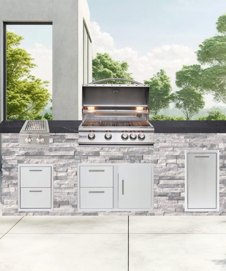 Blaze Quick Ship 96" Luxury Finished Outdoor Kitchen PKG 10