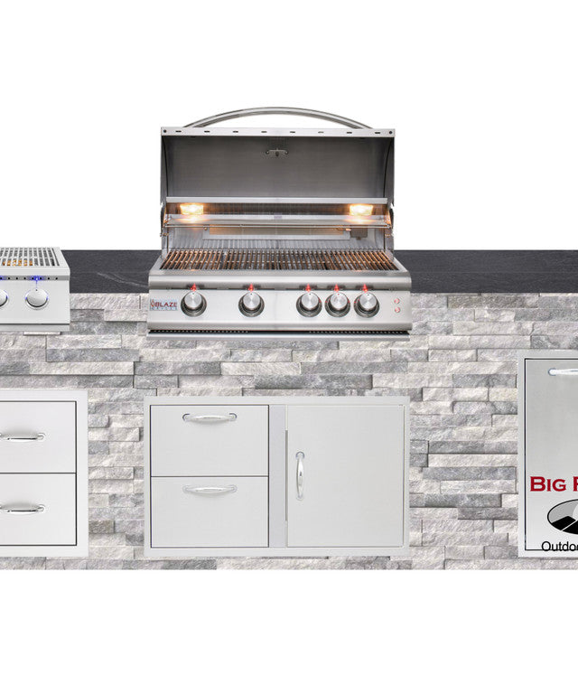 Blaze Quick Ship 96" Luxury Finished Outdoor Kitchen PKG 10