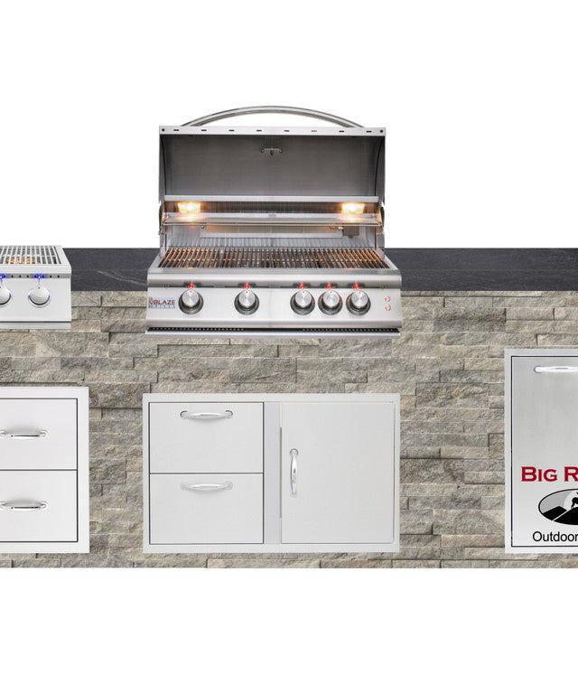 Blaze Quick Ship 96" Luxury Finished Outdoor Kitchen PKG 10