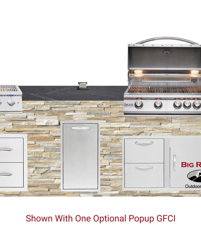 Blaze Quick Ship 96" Luxury Finished Outdoor Kitchen PKG 10