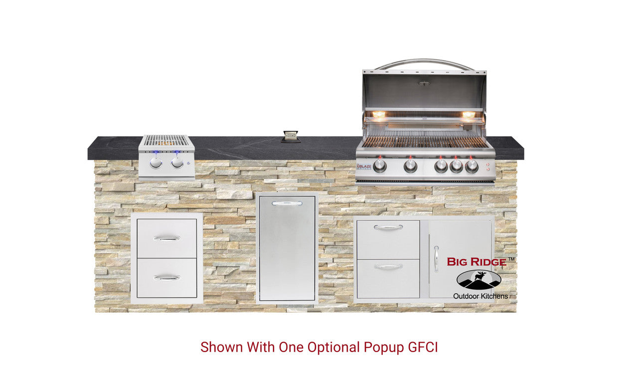 Blaze Quick Ship 96" Luxury Finished Outdoor Kitchen PKG 10