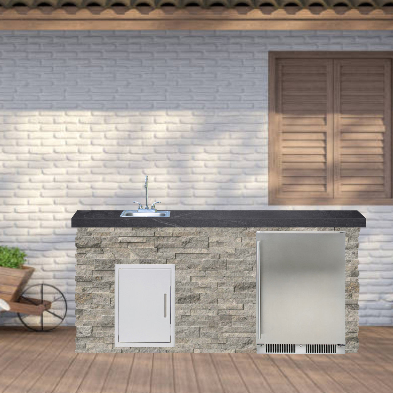 Blaze Quick Ship 72" Premium Finished Outdoor Kitchen PKG 11