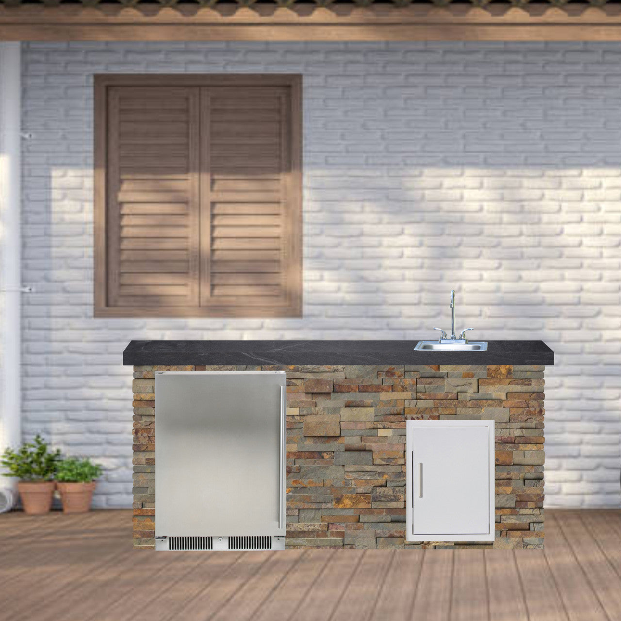 Blaze Quick Ship 72" Premium Finished Outdoor Kitchen PKG 11