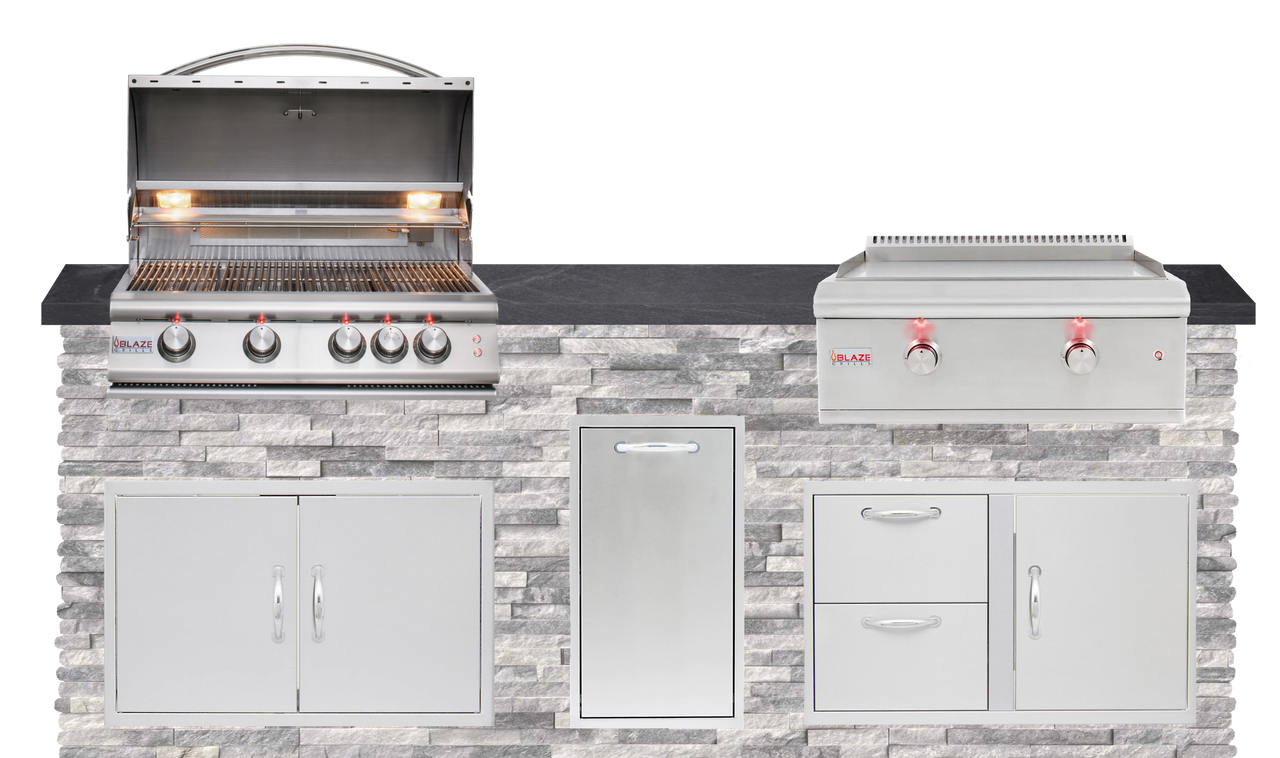 Blaze Quick Ship 96" Luxury Finished Outdoor Kitchen PKG 13