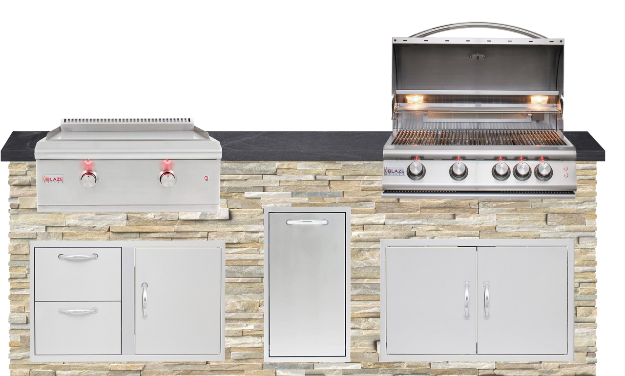 Blaze Quick Ship 96" Luxury Finished Outdoor Kitchen PKG 13
