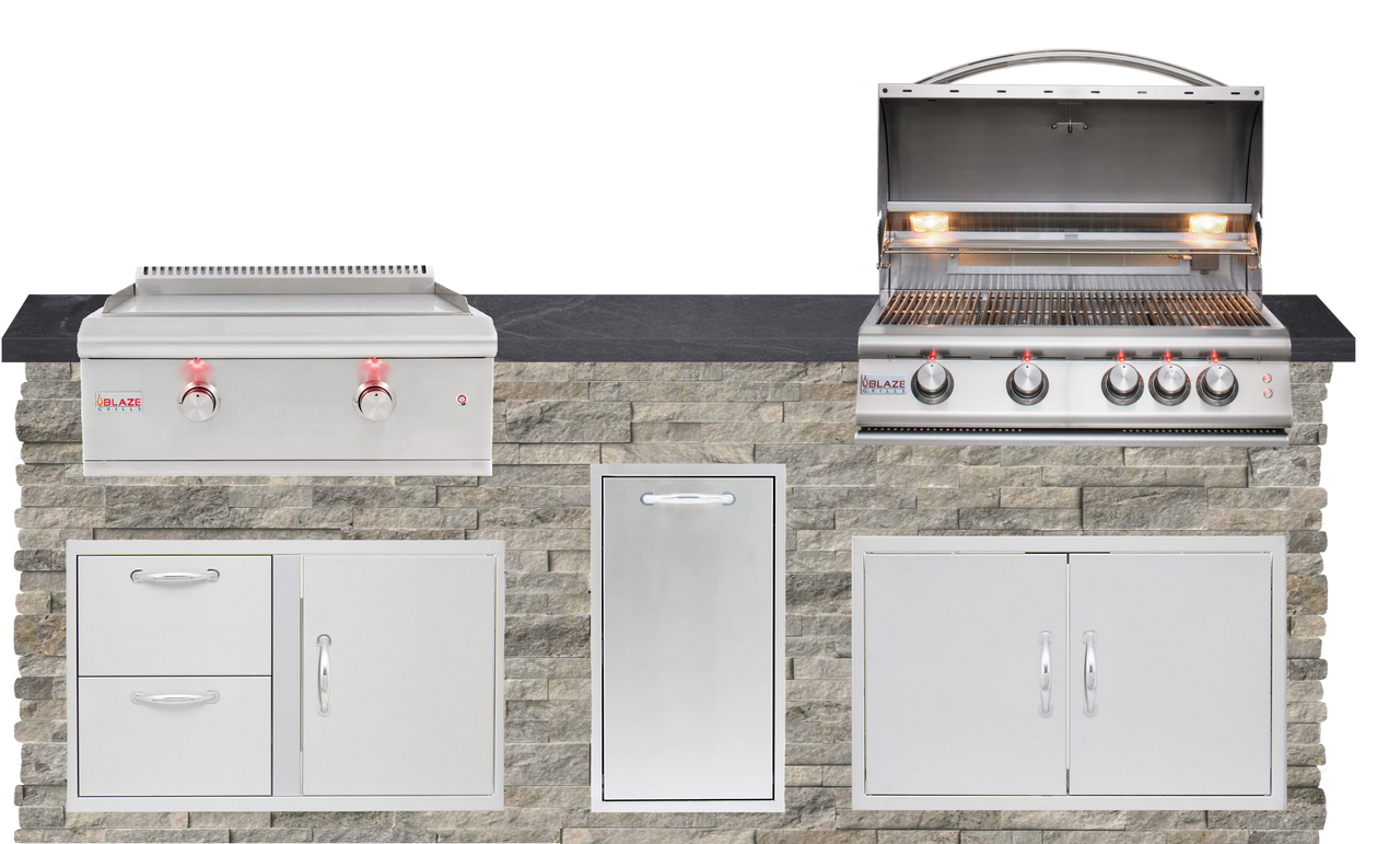 Blaze Quick Ship 96" Luxury Finished Outdoor Kitchen PKG 13
