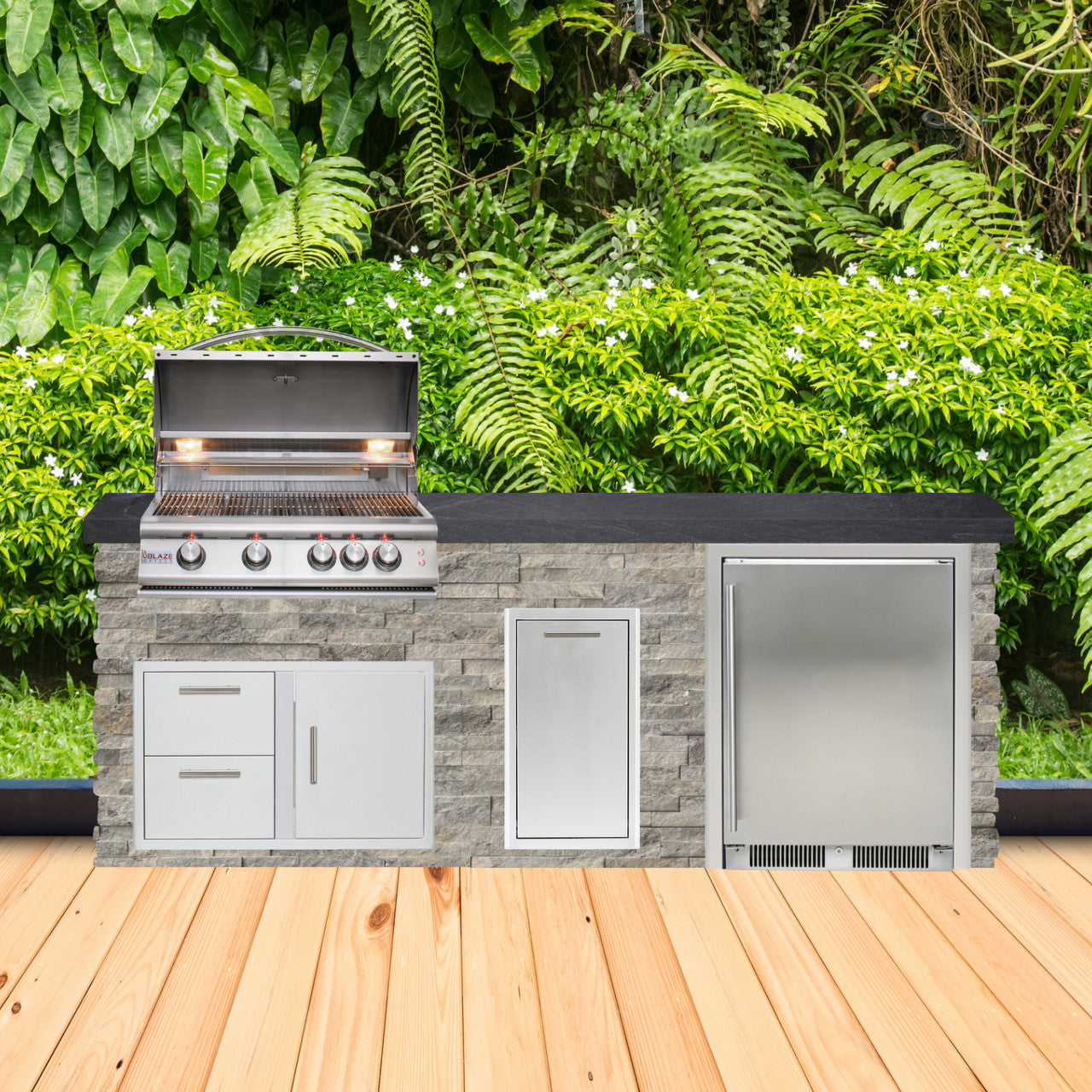 Blaze Quick Ship 96" Luxury Finished Outdoor Kitchen PKG 2