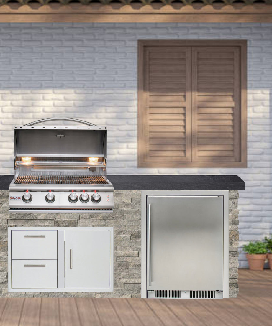 Blaze Quick Ship 72" Luxury Finished Outdoor Kitchen PKG 3