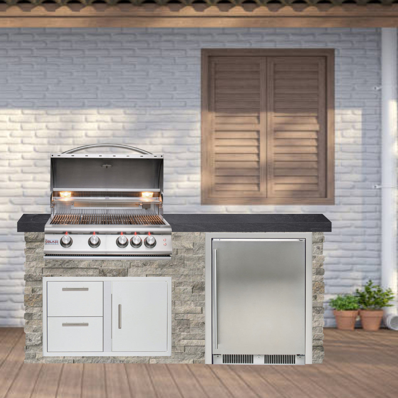 Blaze Quick Ship 72" Luxury Finished Outdoor Kitchen PKG 3