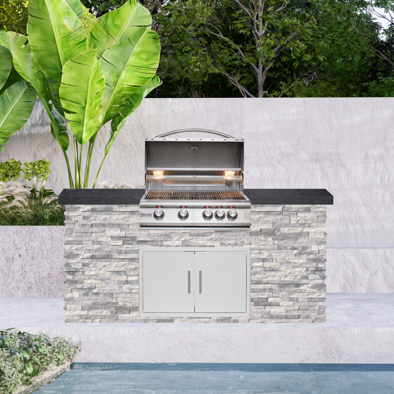 Blaze Quick Ship 72" Premium Finished Outdoor Kitchen PKG 5
