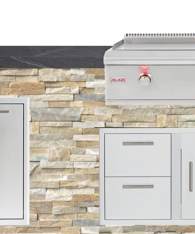 Blaze Quick Ship 72" Premium Finished Outdoor Kitchen PKG 7