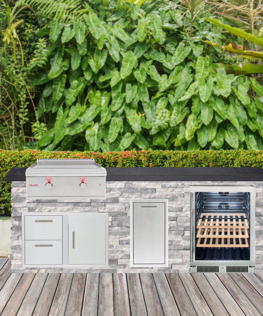 Blaze Quick Ship 96" Luxury Finished Outdoor Kitchen PKG 8