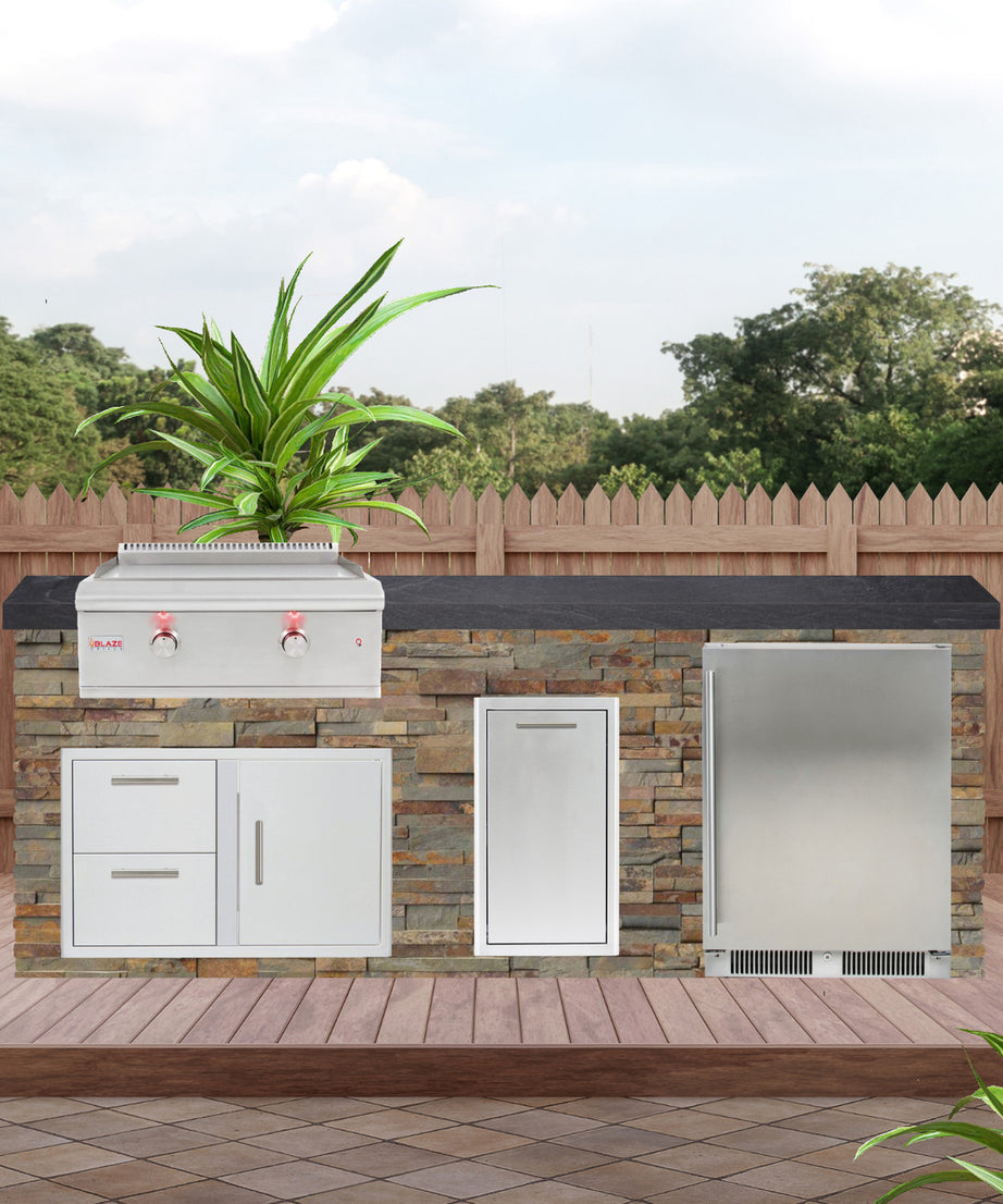 Blaze Quick Ship 96" Luxury Finished Outdoor Kitchen PKG 8