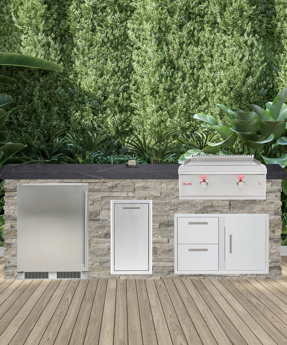 Blaze Quick Ship 96" Luxury Finished Outdoor Kitchen PKG 8