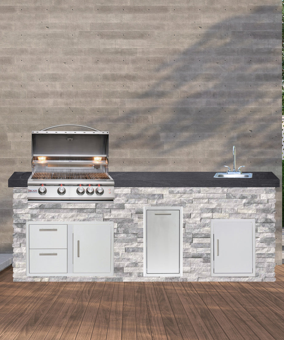 Blaze Quick Ship 96" Luxury Finished Outdoor Kitchen PKG 9