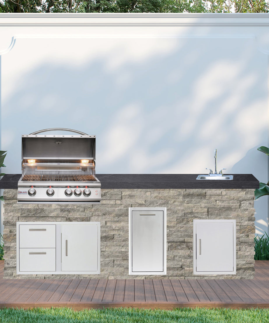 Blaze Quick Ship 96" Luxury Finished Outdoor Kitchen PKG 9