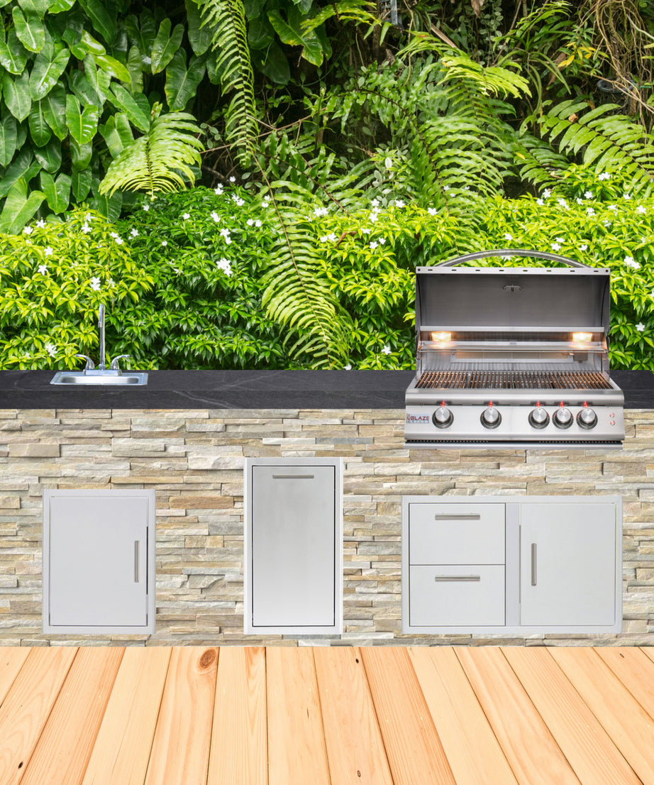 Blaze Quick Ship 96" Luxury Finished Outdoor Kitchen PKG 9