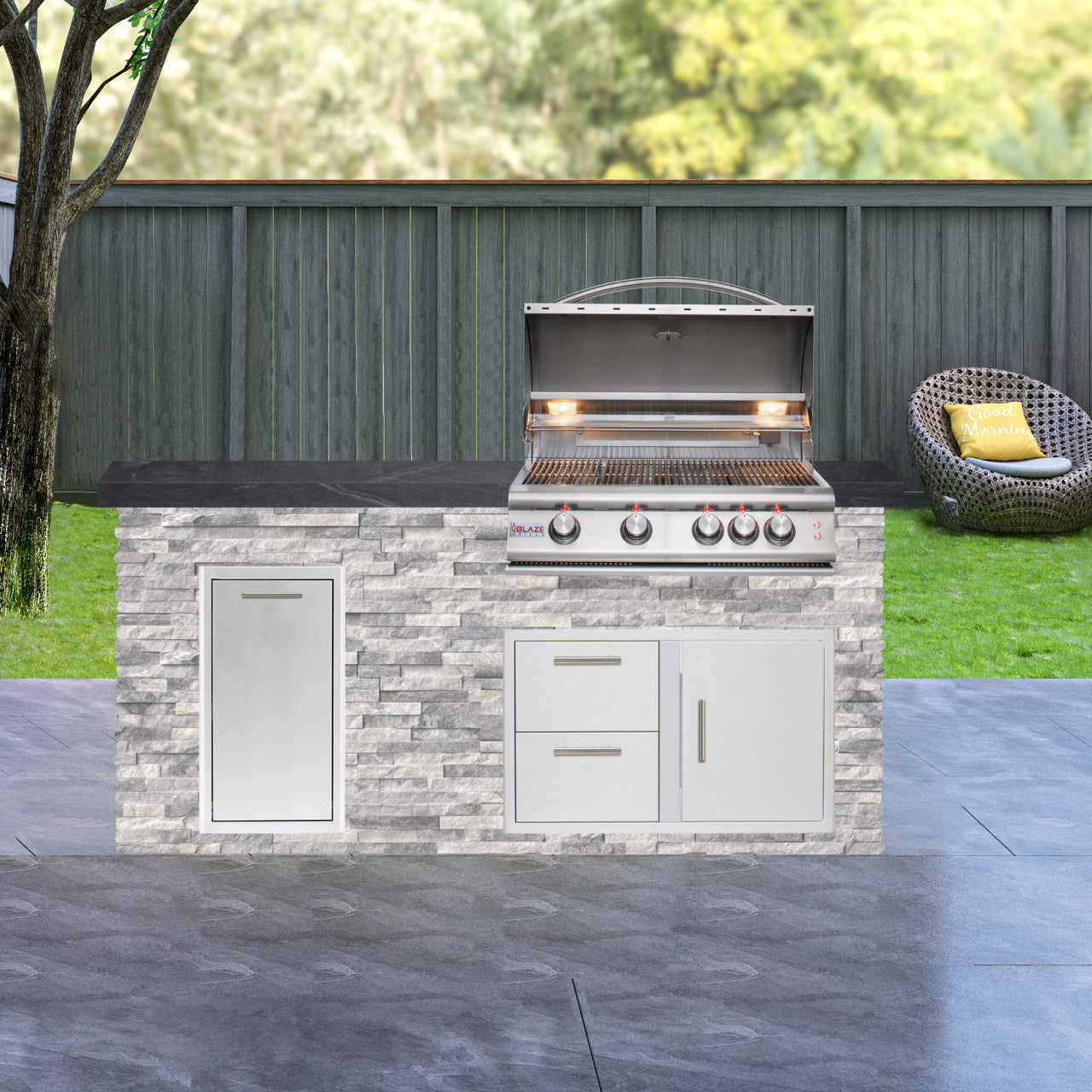 Blaze Quick Ship 72" Premium Finished Outdoor Kitchen PKG 4