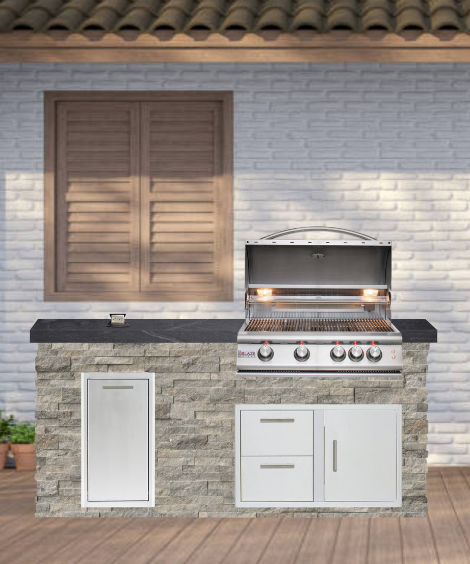Blaze Quick Ship 72" Premium Finished Outdoor Kitchen PKG 4