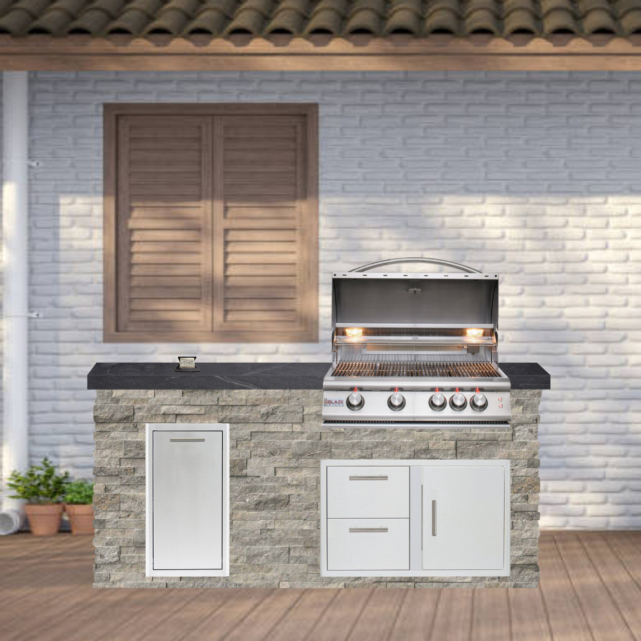 Blaze Quick Ship 72" Premium Finished Outdoor Kitchen PKG 4