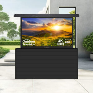 Inspired ® 60" Outdoor TV Lift Cabinet Asphalt w/ Black Top